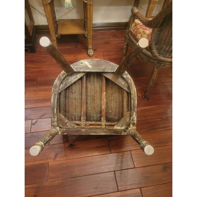 Mid 20th Century Set of 4 Rattan Chairs For Sale - Image 9 of 13