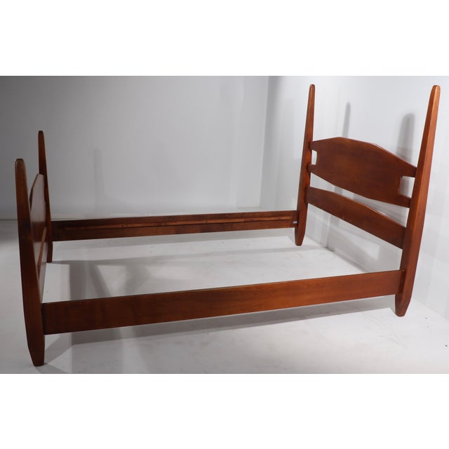 Brown Full Size Cushman Maple Bed Attributed to Herman DeVries For Sale - Image 8 of 11