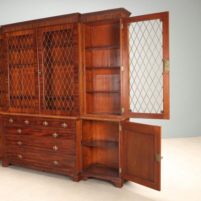 Mahogany Bookcase with Ebony and Walnut Inlays For Sale - Image 5 of 12
