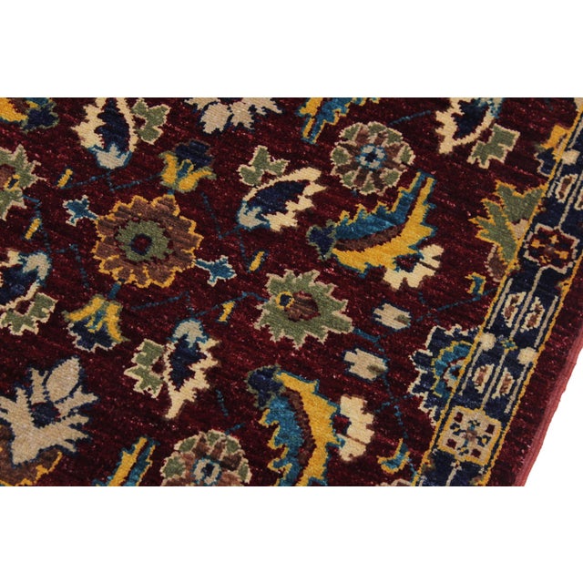 Shabby Chic Ziegler 1990's Red/Blue Wool Runner Rug- 2'7'' X 9'9'' For Sale In New York - Image 6 of 10