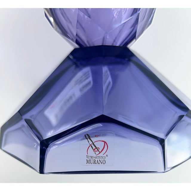 Fendi Fendi Casa Hand-Blown Vetri Glass Artístico Murano Vase, Amethyst Faceted Cut For Sale - Image 4 of 7