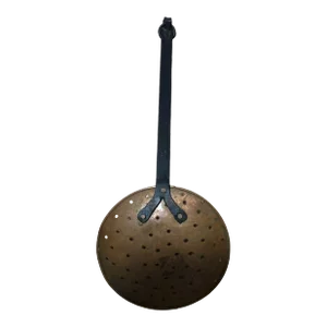 Anrique Copper Strainer Skimmer Colander With Iron Handle