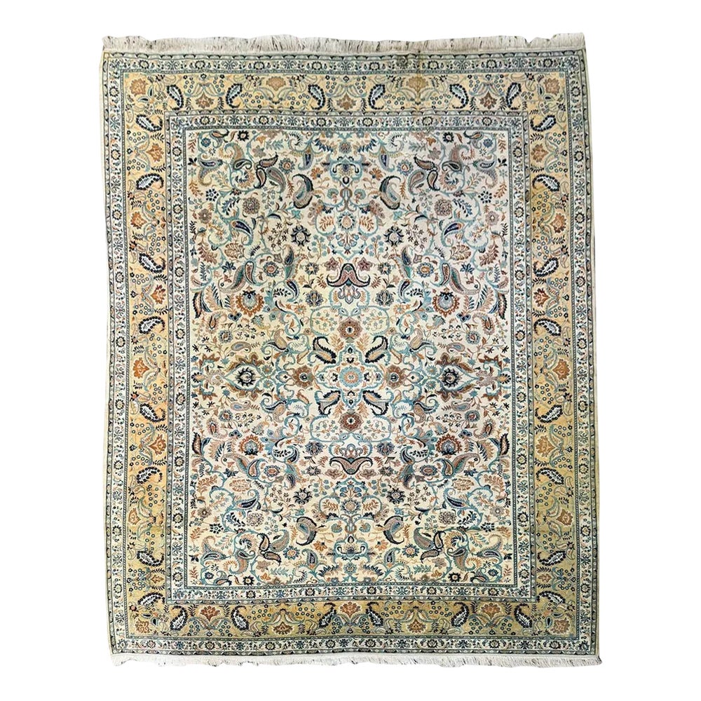 Large Antique Wool Tabriz Rug | Chairish