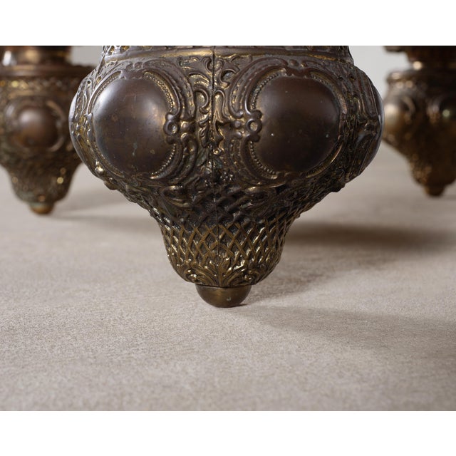 Bohemian Bronze Mace Finial Cocktail Table Carrara Marble Top For Sale - Image 16 of 18