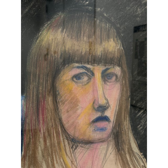 Late 20th Century Self Portrait by Unknown Artist, Framed For Sale - Image 4 of 12