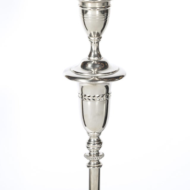 Classical Hollywood Regency Silvered Bronze Torchiere For Sale - Image 17 of 18