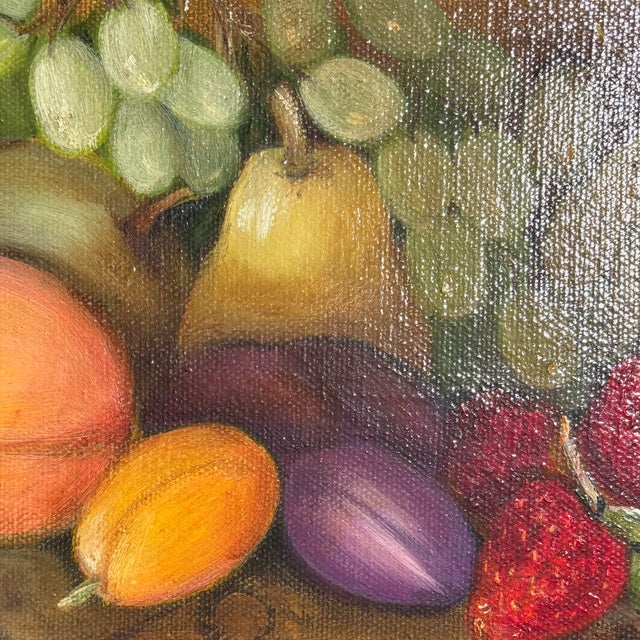 Fruit Still Life Oil Painting in Ornate Gilt Frame, Signed For Sale In Los Angeles - Image 6 of 11