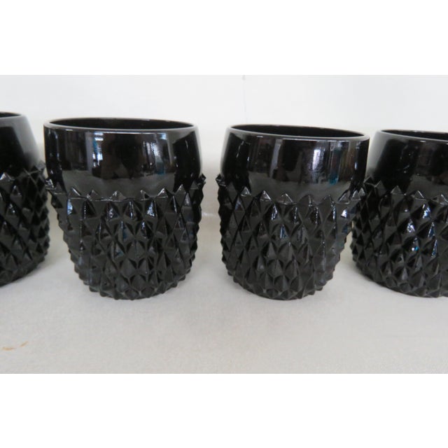 Indiana Glass Tiara Cameo Black Diamond Point Ice Bucket and 6 Tumbler Set 4381b For Sale - Image 9 of 10