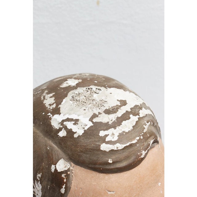 1920s French Art Deco Life-Size Plaster Hat Mannequin Bust For Sale - Image 11 of 13