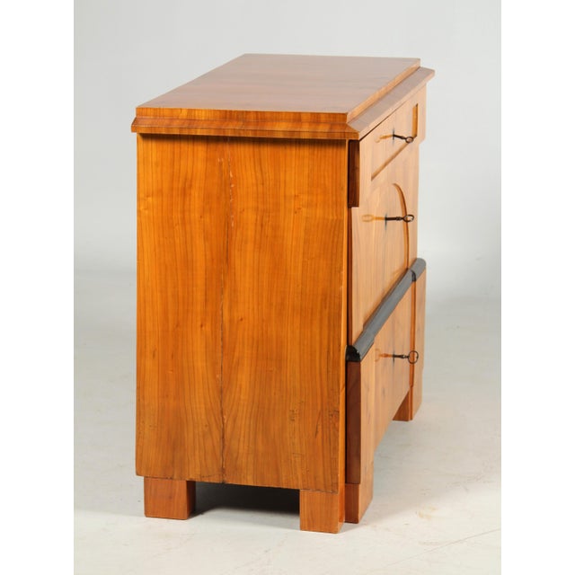 Wood Antique Biedermeier Chest of Drawers in Cherry, 1825 For Sale - Image 7 of 10