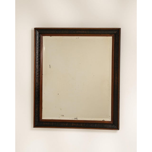 19th Century France Bronze Wood Mirror For Sale - Image 4 of 8