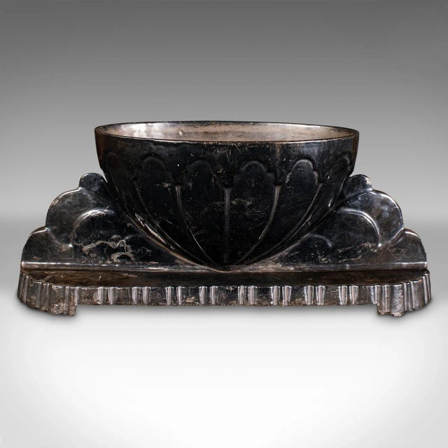 This is a heavy vintage decorative planter. A French, enamelled cast iron jardiniere in Art Deco taste, dating to the...