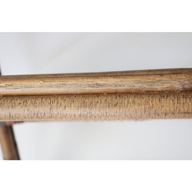 Wood Bamboo & Woven Rattan Luggage Rack/Natural For Sale - Image 7 of 7
