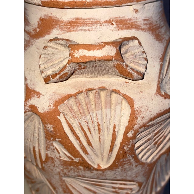 Handcrafted Indigenous Botanical Clay Ceramic Vase Handles For Sale - Image 10 of 12