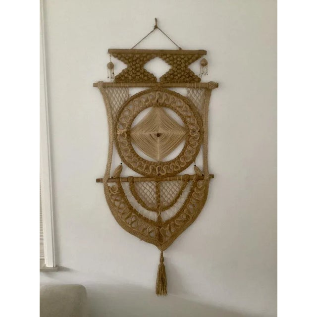 Goldenrod Folks Art Design Wall Hanger, 1960s For Sale - Image 8 of 8