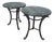 French Marble and Metal Side Tables, 1930, Set of 2 For Sale