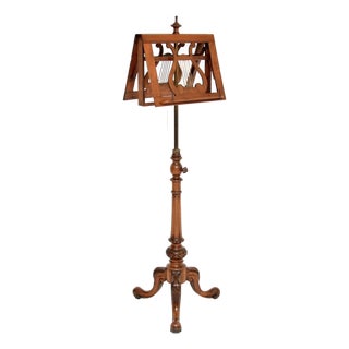Antique Victorian Carved Walnut Music Stand, 1860 For Sale