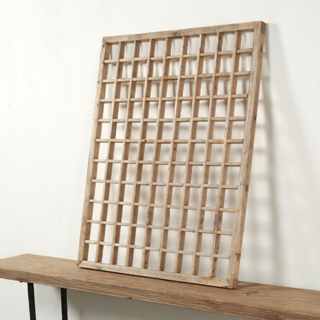 Vintage Wooden Lattice Wall Panel – Warm Natural Finish For Sale - Image 4 of 4