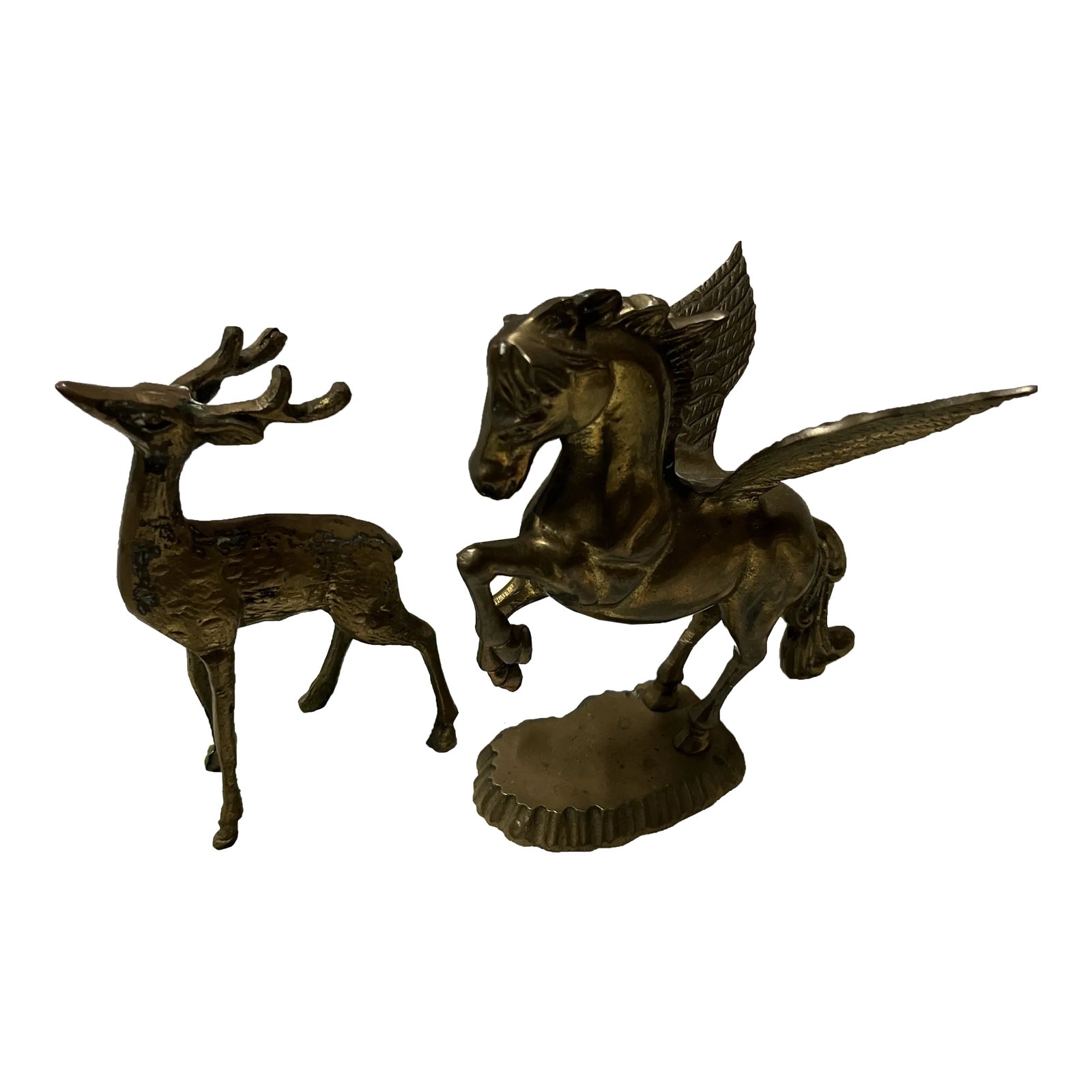 Pair of 1970s Standing Brass Animals Chairish