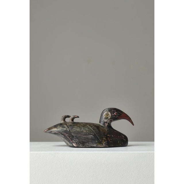 Scandinavian Folk Art Carved Decoy Duck, Denmark, 1910s For Sale - Image 3 of 13