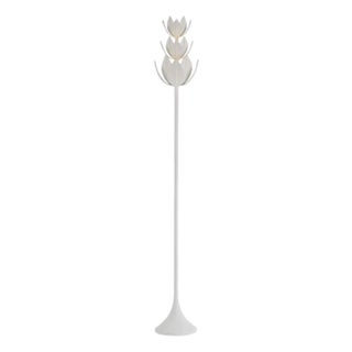 Julie Neill by Visual Comfort Signature Alberto 70" Floor Torchiere in Plaster White For Sale