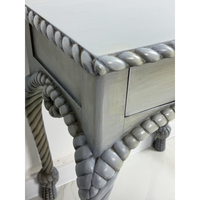 Gray Vintage French Country Style Bedside Tables with Rope Detail, 1970, Set of 2 For Sale - Image 8 of 18