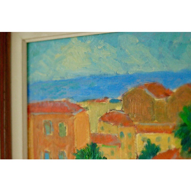 Willy Lindeberg, Coastal Town, 1960s, Oil on Panel For Sale - Image 9 of 11