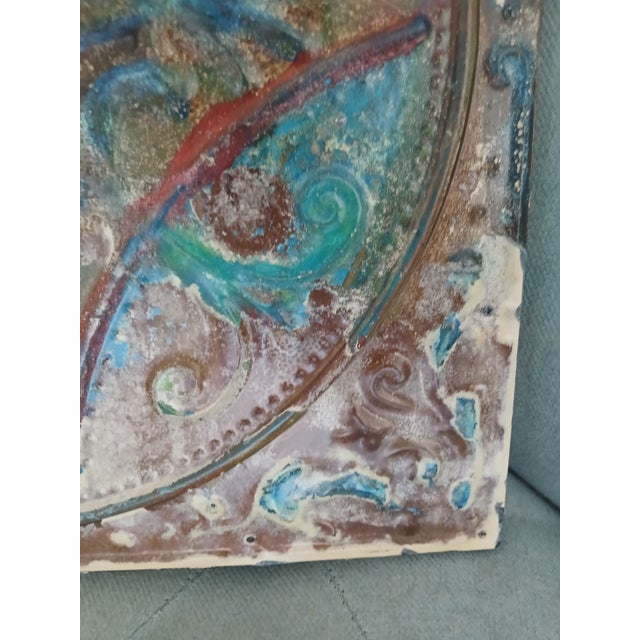 2020s Intervention No. 24 | "Aged Relic" 16" Etched Lightweight Metal Relief ​Presented by Methinks Art Studio and Dwelling Original Creation by Splendidus For Sale - Image 5 of 11