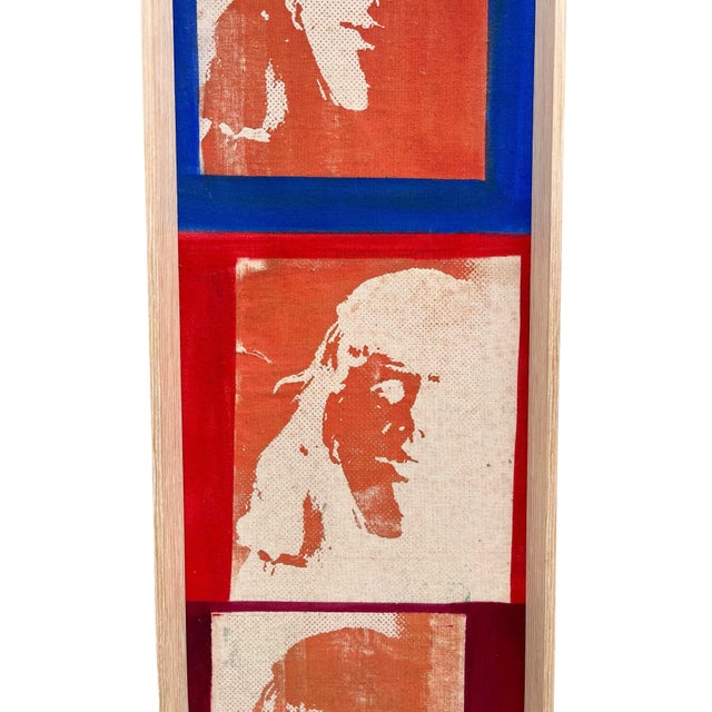 Mid-Century Modern Vintage Warhol-Style Screenprint on Canvas For Sale - Image 3 of 7