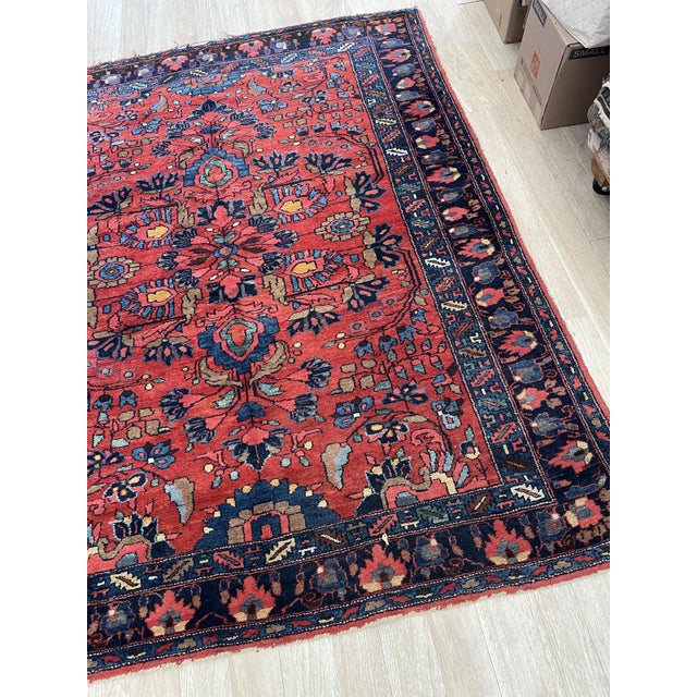 Antique 1910s Persian Lilihan Rug 5.7' X 6.8' (174cm X 207cm) For Sale In New York - Image 6 of 9