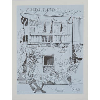 Camille Hilaire, Façade d'une maison, Lithograph For Sale