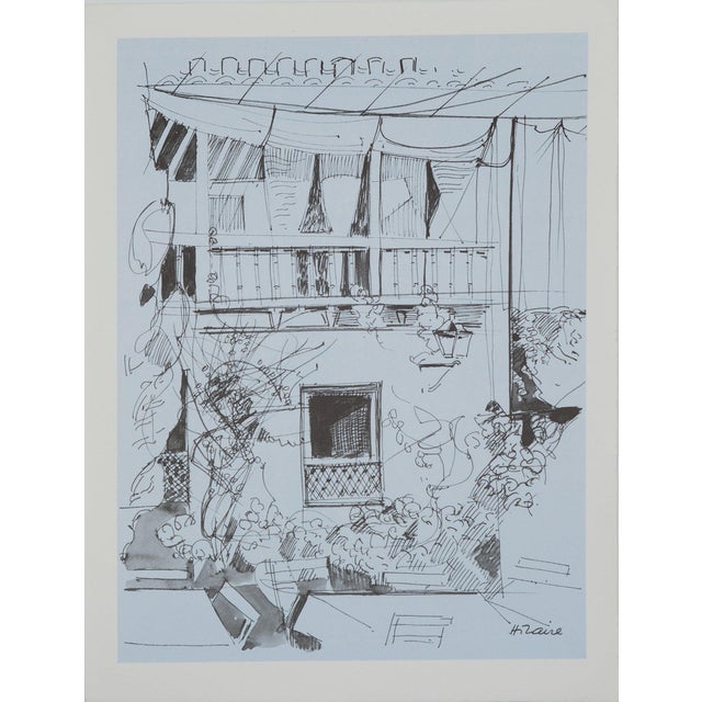 Camille Hilaire, Façade d'une maison, Lithograph For Sale