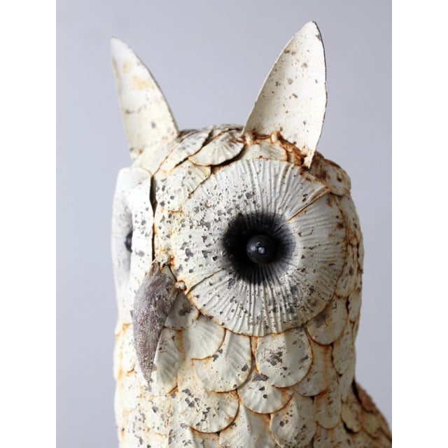Mid-Century Brutalist Metal Owl Sculpture For Sale - Image 12 of 15