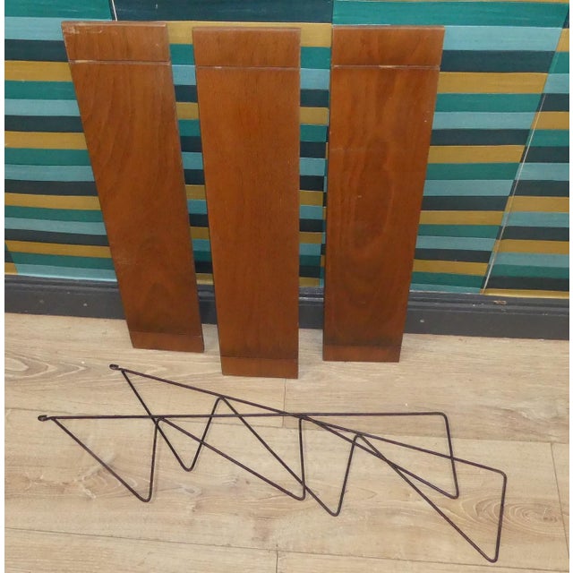 Small Vintage String Shelf in Wood, 1960s For Sale - Image 9 of 10