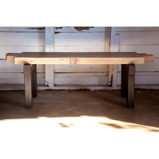 Hand-built, one-of-a-kind object. Artisan-made from 100 year-old, solid, salvaged Long-leaf Pine rough beams from San...