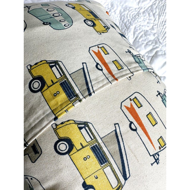 Florida St. Augustine Vintage Black Pennant on New Woven Camper Throw Pillow For Sale - Image 4 of 4