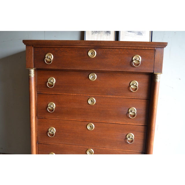 Traditional Antique Oak Empire Chiffonier For Sale - Image 3 of 11