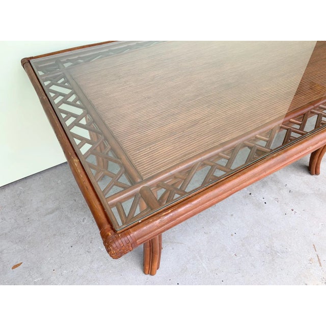 Palm Beach Regency Island Style Rattan Table and Four Chairs - Set of 5 For Sale - Image 11 of 13
