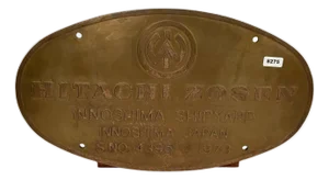 Ship Builders Plate from the Hitachi Zosen