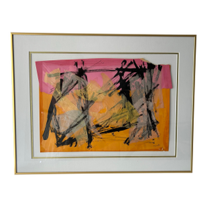 Vintage Larry Kessler Abstract Collage Painting, 1962