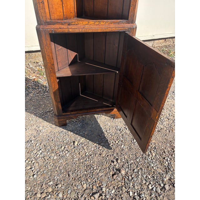 Diminutive English Oak Corner Cupboard For Sale - Image 4 of 6