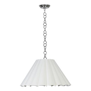 Allison Scalloped Shade Pendant Large, Polished Nickel For Sale