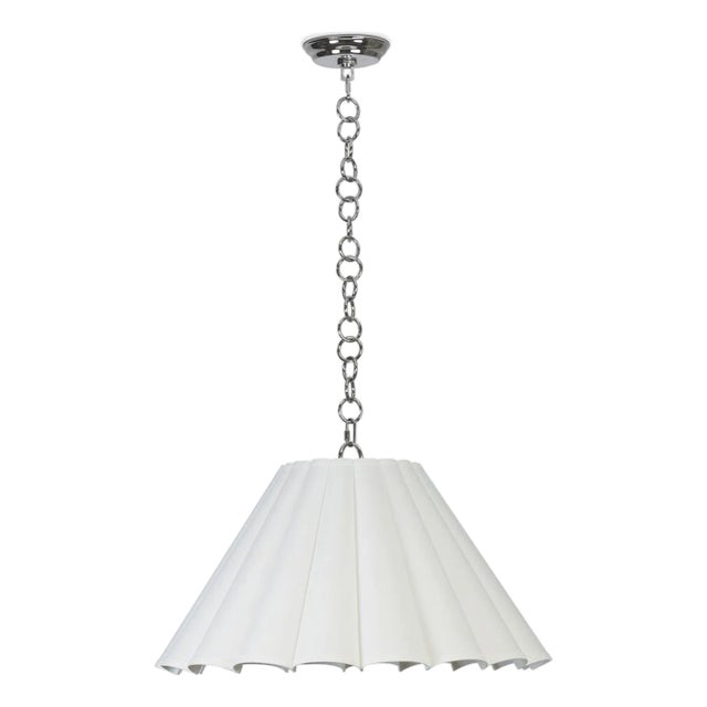 Regina Andrew Allison Scalloped Shade Pendant Large, Polished Nickel For Sale