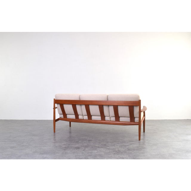 Mid-Century Danish Teak and Wool Sofa by Grete Jalk for France & Søn, 1960s For Sale - Image 6 of 17