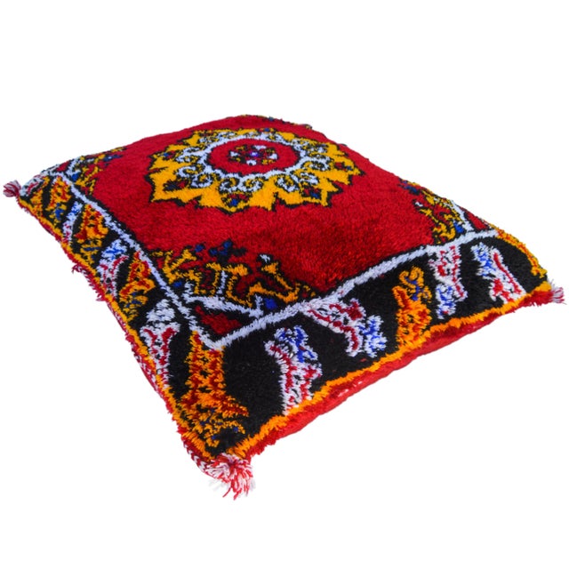 Mid 20th Century Moroccan Colorful Berber-Patterned Wool Pillow For Sale In New York - Image 6 of 11