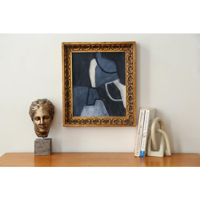 Original Framed Abstract Painting in Antique Gold Frame For Sale - Image 14 of 15