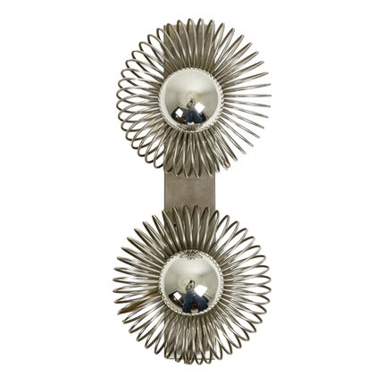 Vintage Brushed Metal Wall Light by Andrea Lazzari, 1970s For Sale