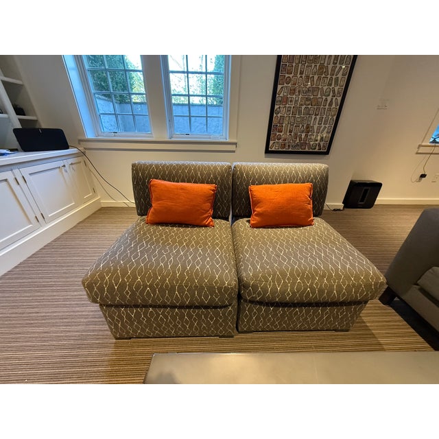 Orange Textured Accent Pillows For Sale - Image 4 of 6