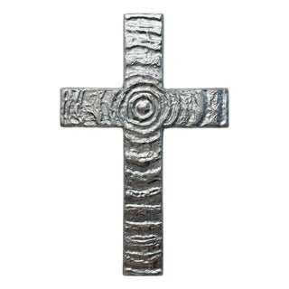 Cross No. 3 | Silver Sculptural Wall Cross For Sale