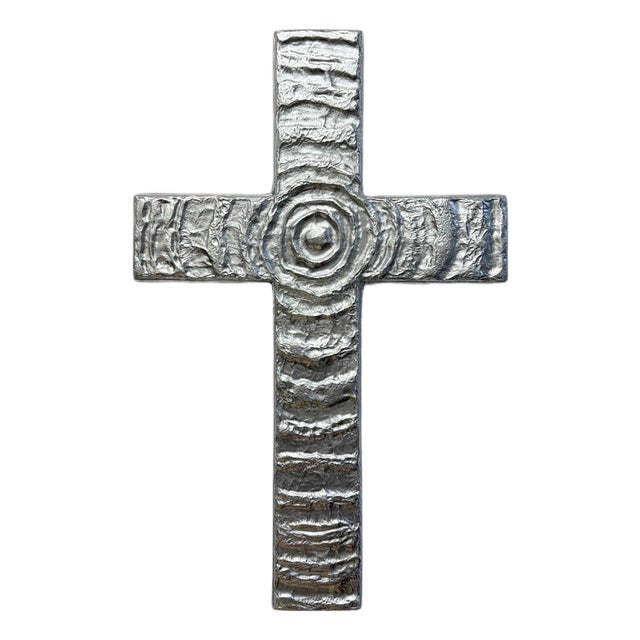 Cross No. 3 | Silver Sculptural Wall Cross For Sale